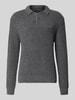 JAKE*S STUDIO MEN Strickpullover mit Kentkragen Dunkelgrau Melange