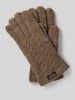 EEM Rękawiczki z detalem z logo Szarobrązowy