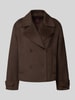 Stefanel Kurzmantel aus Lanawoll-Mix Modell 'PEACOT' Dunkelbraun