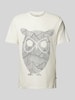 Knowledge Cotton Apparel T-Shirt mit Motiv-Print Offwhite