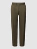 Carl Gross Slim Fit Anzughose mit Bügelfalten Modell 'Tomte' Oliv