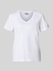 MOS MOSH Regular fit t-shirt met v-hals model 'Dala' Wit