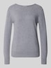 Christian Berg Woman Regular fit gebreide pullover van viscosemix met boothals Zilver gemêleerd