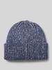 ICHI Beanie met brede omslag, model 'ANYA' Blauw