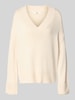 Gina Tricot Strickpullover mit V-Ausschnitt Offwhite