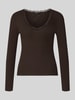 ONLY Slim Fit Langarmshirt aus Baumwoll-Mix Modell 'SARA SHARAI' Schoko