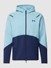Under Armour Sweatjack in two-tone-stijl, model 'Unstoppable' Oceaanblauw