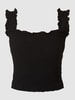 Pieces Crop Top mit Rüschen Modell 'Aylin' Schwarz