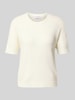 Rich & Royal Gebreid shirt met ronde hals en 1/2-mouwen Offwhite