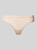 Calvin Klein Underwear String met kantgarnering Beige