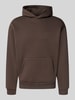 REVIEW Regular Fit Hoodie aus Baumwoll-Mix mit Label-Detail Dunkelbraun