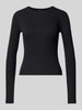 Vero Moda Slim fit shirt met lange mouwen van katoenmix, model 'CHLOE' Zwart