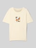 Jack & Jones T-Shirt mit Label-Print Modell 'TAVIRA' Ecru