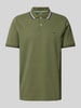 Fynch-Hatton Koszulka polo o kroju regular fit z paskami w kontrastowym kolorze Khaki melanż