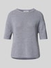 Marc O'Polo Loose fit gebreide pullover met korte mouwen Rookblauw
