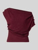 Rinascimento Bluse mit One-Shoulder-Träger Dunkelrot