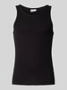 REVIEW Tanktop mit gerippten Abschlüssen Black