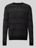 Jack & Jones Premium Gebreide pullover met ribboorden, model 'EDDIE' Zwart