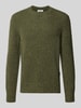 Marc O'Polo Denim Regular fit gebreide pullover van scheerwolmix Kaki