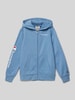 CHAMPION Sweatjacke mit Label-Stitching Rauchblau