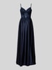 Luxuar Regular Fit Abendkleid mit floralem Spitzenbesatz Dunkelblau