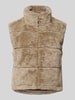 Only Kort gilet met opstaande kraag, model 'VIDA' Hazelnoot