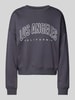 Only Regular Fit Sweatshirt mit Baumwolle und Schriftzug-Print Modell 'SWEAT LIFE' Rauchblau