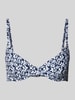 Esprit Bikini-Oberteil mit floralem Allover-Print Modell 'CALUSA BEACH' Dunkelblau