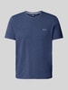 BOSS Regular fit T-shirt van mix van katoen en elastaan Donkerblauw