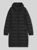 HUGO Regular fit gewatteerde lange jas met capuchon  Zwart