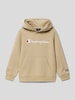 CHAMPION Hoodie mit Label-Stitching Sand