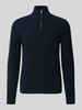 Only & Sons Regular fit schipperstrui met korte ritssluiting, model 'JOIN' Marineblauw