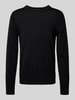 SELECTED HOMME Strickpullover mit gerippten Abschlüssen Modell 'TRAY' Black