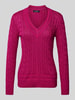 Lauren Ralph Lauren Gebreide pullover met ribboorden Fuchsia