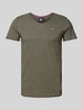 Tommy Jeans T-Shirt mit Label-Stitching Oliv