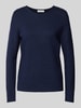 Christian Berg Woman Gebreide pullover met ribboorden, model 'Aliv' Donkerblauw