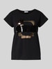 More & More T-shirt met pailletten Zwart