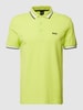 BOSS Green Poloshirt met labelstitching, model 'PADDY' Neongroen