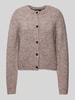 Vero Moda Regular Fit Strickjacke mit Wollanteil und Knopfleiste Modell 'NOVAH' Taupe