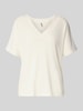 Soyaconcept Regular Fit T-Shirt mit V-Ausschnitt Modell 'DELIA' Offwhite