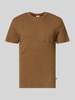 s.Oliver RED LABEL regular fit T-shirt van katoenmix Middenbruin
