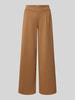 ICHI wide fit broek met viscose, model 'Kate' Middenbruin