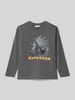 Mayoral Bluzka z długim rękawem z nadrukowanym motywem Grafitowy