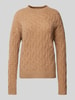 Christian Berg Woman Gebreide kasjmier pullover met ronde hals Camel