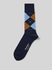 Burlington Socken aus Schurwoll-Mix mit Label-Detail Modell 'Edinburgh' Dunkelblau