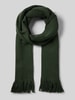 Christian Berg Men Sjaal van wolmix met franjes Donkergroen