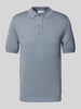 Roy Robson Poloshirt mit kurzer Knopfleiste Rauchblau