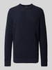 Superdry Gebreide pullover met structuurmotief en ronde hals Donkerblauw