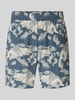 SELECTED HOMME Loose fit korte broek met all-over motief, model 'AIR' Marineblauw