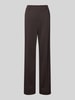 STEHMANN Spodnie materiałowe z prostą nogawką w kant model ‘Fenja’ Czekoladowy